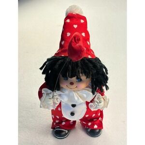 1991 Brinn's Doll Porcelain Clown‎ Doll Heart Print Costume Heart Balloon